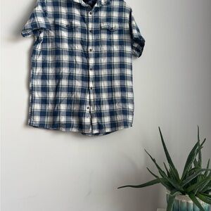 Patagonia Organic Cotton Blue and Cream Shirt